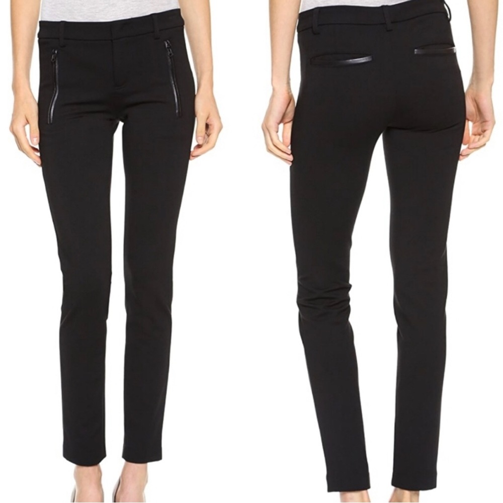 VINCE | Leather Trim Ponte Trousers Size 2